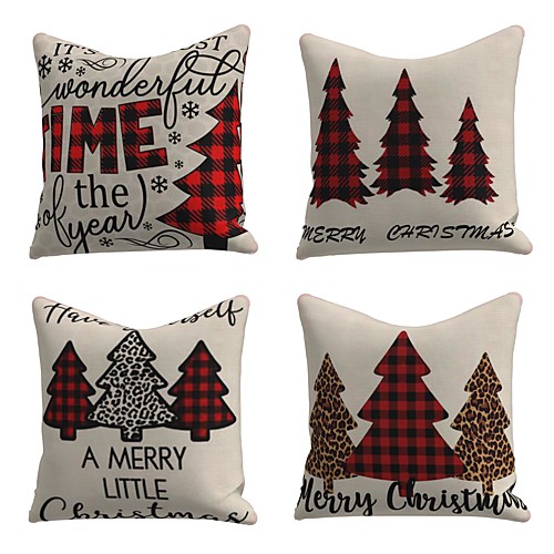 Set of 4 Linen Pillow Cover Special Design Cartoon Traditional Christmas Throw Christmas Tree Pillow 4545cm
Set of 4 Linen Pillow Cover Special Design Cartoon Traditional Christmas Throw Christmas Tree Pillow 4545cm