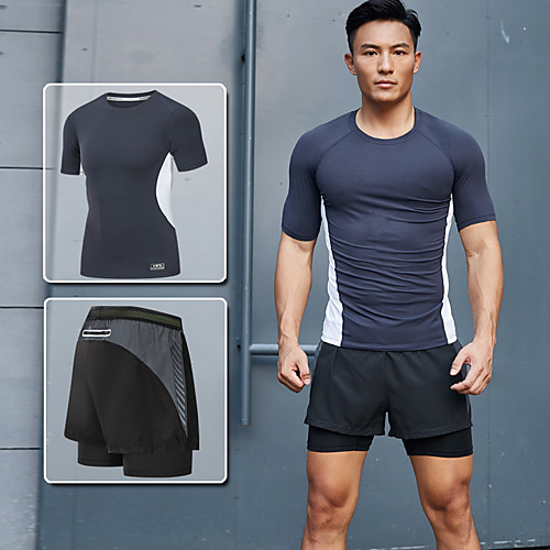 Men's 2 Piece Activewear Set Athletic Athleisure Short Sleeve 2pcs Elastane Breathable Quick Dry Moisture Wicking Fitness Gym Workout Running Active Training Jogging Sportswear Normal Outfit Set
Men's 2 Piece Activewear Set Athletic Athleisure Short Sleeve 2pcs Elastane Breathable Quick Dry Moisture Wicking Fitness Gym Workout Running Active Training Jogging Sportswear Normal Outfit Set