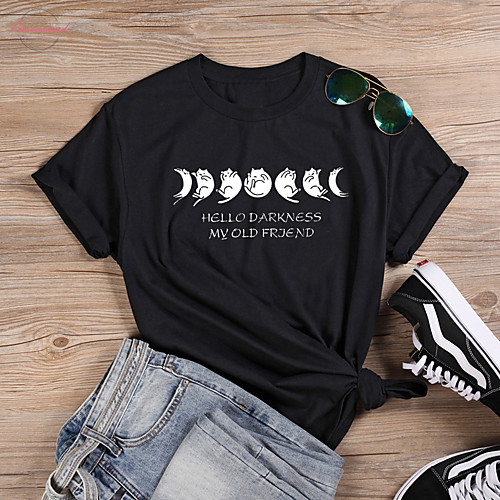Women's T-shirt Cat Graphic Prints Letter Print Round Neck Tops 100% Cotton Basic Basic Top White Black Purple
Women's T-shirt Cat Graphic Prints Letter Print Round Neck Tops 100% Cotton Basic Basic Top White Black Purple