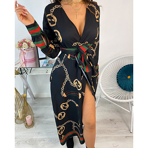 Women's Wrap Dress Midi Dress White Black Orange Dusty Blue Long Sleeve Print Patchwork Print Fall Spring V Neck Casual 2021 S M L XL XXL / Plus Size
Women's Wrap Dress Midi Dress White Black Orange Dusty Blue Long Sleeve Print Patchwork Print Fall Spring V Neck Casual 2021 S M L XL XXL / Plus Size