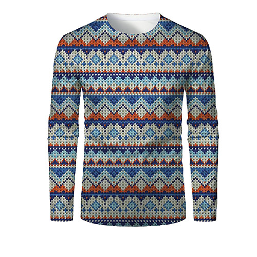 Men's T shirt 3D Print Plaid Graphic 3D Print Long Sleeve Christmas Tops Light Blue
Men's T shirt 3D Print Plaid Graphic 3D Print Long Sleeve Christmas Tops Light Blue
