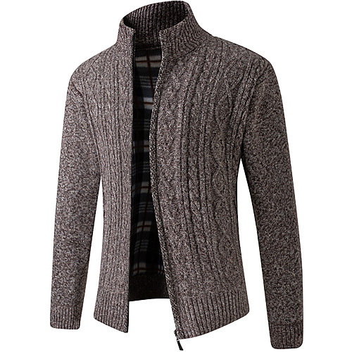 Men's Solid Color Cardigan Long Sleeve Sweater Cardigans Stand Collar Winter Blue Wine Light gray
Men's Solid Color Cardigan Long Sleeve Sweater Cardigans Stand Collar Winter Blue Wine Light gray