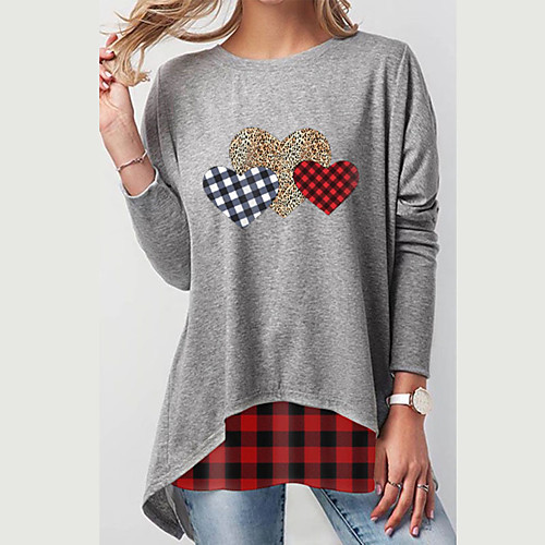 Women's T shirt Heart Long Sleeve Round Neck Tops Cotton Basic Basic Top Blue Red Yellow
Women's T shirt Heart Long Sleeve Round Neck Tops Cotton Basic Basic Top Blue Red Yellow