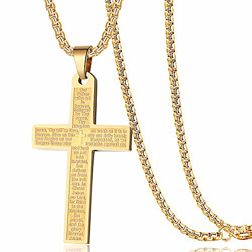 stainless steel bible verse our father lord's prayer cross pendant necklaces for boy men women 24 chain gold
stainless steel bible verse our father lord's prayer cross pendant necklaces for boy men women 24 chain gold