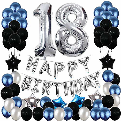18th birthday decorations, 18th birthday party pack 18th birthday gifts include silver number 18 balloons suitable for girls boys women men(80 pack party supplies)
18th birthday decorations, 18th birthday party pack 18th birthday gifts include silver number 18 balloons suitable for girls boys women men(80 pack party supplies)
