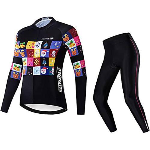 21Grams Women's Long Sleeve Cycling Jersey with Tights Winter Fleece Black Bike Fleece Lining Breathable Warm Quick Dry Sports Graphic Mountain Bike MTB Road Bike Cycling Clothing Apparel / Stretchy
21Grams Women's Long Sleeve Cycling Jersey with Tights Winter Fleece Black Bike Fleece Lining Breathable Warm Quick Dry Sports Graphic Mountain Bike MTB Road Bike Cycling Clothing Apparel / Stretchy