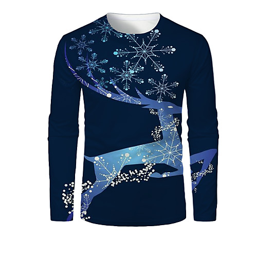 Men's T shirt 3D Print Graphic 3D Animal Print Long Sleeve Christmas Tops Blue
Men's T shirt 3D Print Graphic 3D Animal Print Long Sleeve Christmas Tops Blue
