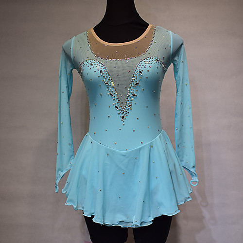 Figure Skating Dress Women's Girls' Ice Skating Dress Sky Blue Spandex High Elasticity Training Competition Skating Wear Solid Color Crystal / Rhinestone Long Sleeve Ice Skating Winter Sports Figure
Figure Skating Dress Women's Girls' Ice Skating Dress Sky Blue Spandex High Elasticity Training Competition Skating Wear Solid Color Crystal / Rhinestone Long Sleeve Ice Skating Winter Sports Figure