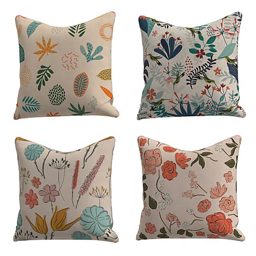 Set of 4 Linen Cotton / Linen Pillow Cover Pillowcase Sofa Cushion Square Throw Pillow Colorful Leaves Flowers Pillows Case 4545cm
Set of 4 Linen Cotton / Linen Pillow Cover Pillowcase Sofa Cushion Square Throw Pillow Colorful Leaves Flowers Pillows Case 4545cm
