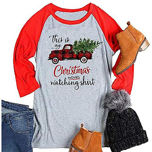 women funny this is my christmas movie watching t shirt red truck christmas tree funny 3/4 sleeve tee tops (medium, grayred)
women funny this is my christmas movie watching t shirt red truck christmas tree funny 3/4 sleeve tee tops (medium, grayred)