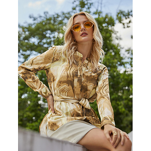 Women's Blouse Shirt Tie Dye Abstract Long Sleeve Print Round Neck Tops Basic Basic Top Brown
Women's Blouse Shirt Tie Dye Abstract Long Sleeve Print Round Neck Tops Basic Basic Top Brown