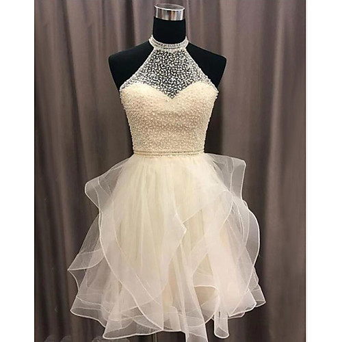 A-Line Beautiful Back Luxurious Engagement Cocktail Party Dress Halter Neck Sleeveless Short / Mini Tulle with Tier 2021
A-Line Beautiful Back Luxurious Engagement Cocktail Party Dress Halter Neck Sleeveless Short / Mini Tulle with Tier 2021