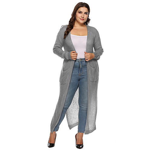 Women's Knitted Solid Color Cardigan Acrylic Fibers Long Sleeve Plus Size Sweater Cardigans V Neck Fall Winter White Black Red
Women's Knitted Solid Color Cardigan Acrylic Fibers Long Sleeve Plus Size Sweater Cardigans V Neck Fall Winter White Black Red