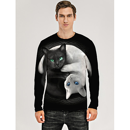 Men's T shirt 3D Print Graphic 3D Animal Print Long Sleeve Daily Tops Black / Gray
Men's T shirt 3D Print Graphic 3D Animal Print Long Sleeve Daily Tops Black / Gray