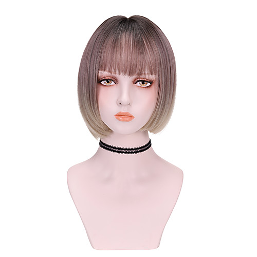 Synthetic Wig Straight With Bangs Wig Short Pink Synthetic Hair 8 inch Women's Cool Color Gradient Pink
Synthetic Wig Straight With Bangs Wig Short Pink Synthetic Hair 8 inch Women's Cool Color Gradient Pink