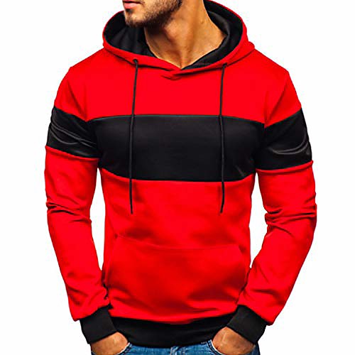 mens casual pullover patchwork slim fit hoodie outwear drawstring sanitary sweatshirt with pocket (l, red)
mens casual pullover patchwork slim fit hoodie outwear drawstring sanitary sweatshirt with pocket (l, red)