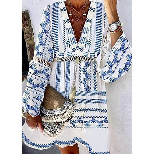Women's Swing Dress Knee Length Dress White Long Sleeve Print Fall Spring Casual Boho 2021 S M L XL XXL 3XL
Women's Swing Dress Knee Length Dress White Long Sleeve Print Fall Spring Casual Boho 2021 S M L XL XXL 3XL