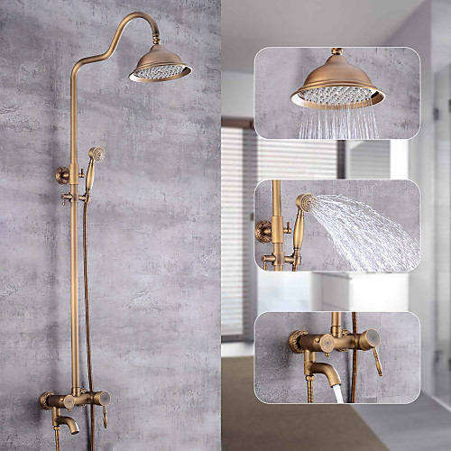 Shower System,Rustic Nickel Waterfall Pull Out Vintage Style Mount Outside Shower System,Brass Shower System with Rain Shower/Shower Arm/Handshower/Bodysprays/Drain
Shower System,Rustic Nickel Waterfall Pull Out Vintage Style Mount Outside Shower System,Brass Shower System with Rain Shower/Shower Arm/Handshower/Bodysprays/Drain