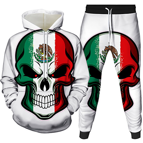 Men's 3D Hoodies Set Graphic 3D Skull 2 Piece Front Pocket Hooded Daily 3D Print 3D Print Casual Hoodies Sweatshirts Long Sleeve White Red Wine
Men's 3D Hoodies Set Graphic 3D Skull 2 Piece Front Pocket Hooded Daily 3D Print 3D Print Casual Hoodies Sweatshirts Long Sleeve White Red Wine