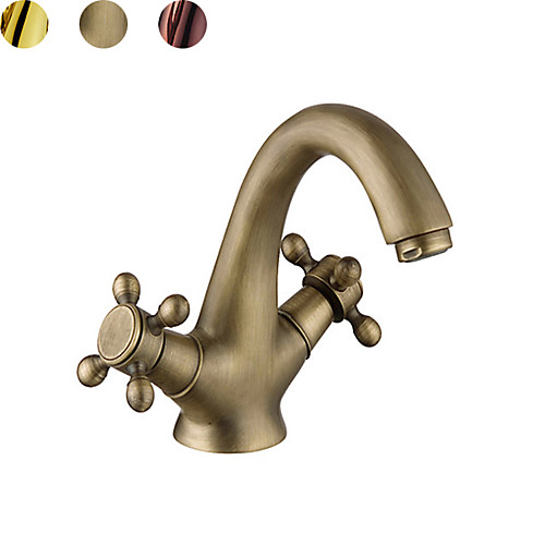 Bathroom Sink Faucet-Antique Copper Center Set Two Handles One Hole Bathroom Faucet
Bathroom Sink Faucet-Antique Copper Center Set Two Handles One Hole Bathroom Faucet