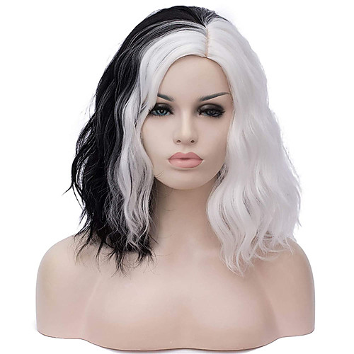 Short Bob Wavy Curly Wig Lady Costume Wig For Women Cosplay Halloween Wigs Heat Resistant Bob Party Wig Include Wig Cap Costume Accessory(Black and White)
Short Bob Wavy Curly Wig Lady Costume Wig For Women Cosplay Halloween Wigs Heat Resistant Bob Party Wig Include Wig Cap Costume Accessory(Black and White)