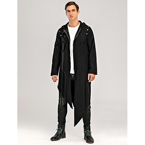Men's Solid Colored Punk & Gothic Fall & Winter Trench Coat Long Party Long Sleeve Polyester Coat Tops Black
Men's Solid Colored Punk & Gothic Fall & Winter Trench Coat Long Party Long Sleeve Polyester Coat Tops Black