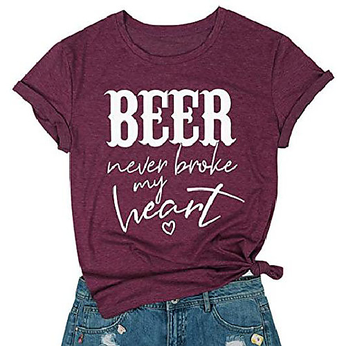 beer never broke my heart shirt women country music short sleeve t-shirt funny drinking tee letters print tops size xl (wine red)
beer never broke my heart shirt women country music short sleeve t-shirt funny drinking tee letters print tops size xl (wine red)