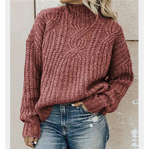 Women's Stylish Basic Knitted Solid Color Pullover Cotton Long Sleeve Sweater Cardigans Turtleneck Fall Winter Black Blue Blushing Pink
Women's Stylish Basic Knitted Solid Color Pullover Cotton Long Sleeve Sweater Cardigans Turtleneck Fall Winter Black Blue Blushing Pink