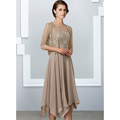 A-Line Mother of the Bride Dress Elegant Jewel Neck Floor Length Chiffon Lace Half Sleeve with Pleats 2021
A-Line Mother of the Bride Dress Elegant Jewel Neck Floor Length Chiffon Lace Half Sleeve with Pleats 2021