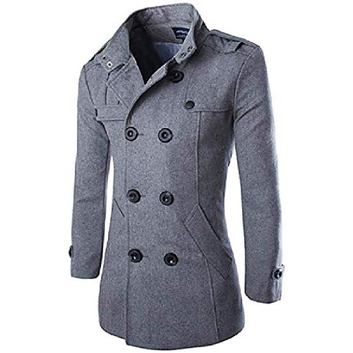 stylish warm winter jacket men's double breasted long sleeve trench pea coat
stylish warm winter jacket men's double breasted long sleeve trench pea coat