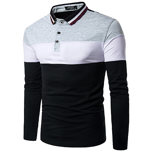 Men's Polo Other Prints Color Block Patchwork Long Sleeve Daily Tops Cotton Basic Red Gray
Men's Polo Other Prints Color Block Patchwork Long Sleeve Daily Tops Cotton Basic Red Gray