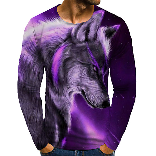 Men's T shirt 3D Print Graphic Animal Plus Size Print Long Sleeve Daily Tops Purple
Men's T shirt 3D Print Graphic Animal Plus Size Print Long Sleeve Daily Tops Purple
