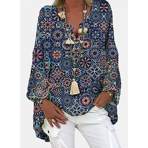 Women's Blouse Shirt Graphic Prints Long Sleeve Print V Neck Tops Streetwear Basic Top Black Blue Yellow
Women's Blouse Shirt Graphic Prints Long Sleeve Print V Neck Tops Streetwear Basic Top Black Blue Yellow