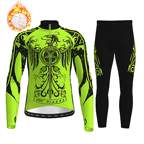 21Grams Men's Long Sleeve Cycling Jacket with Pants Winter Fleece Black / Yellow White Blue Dragon Novelty Animal Bike Thermal Warm Fleece Lining Breathable Warm Quick Dry Sports Dragon Mountain Bike
21Grams Men's Long Sleeve Cycling Jacket with Pants Winter Fleece Black / Yellow White Blue Dragon Novelty Animal Bike Thermal Warm Fleece Lining Breathable Warm Quick Dry Sports Dragon Mountain Bike