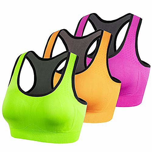 

racerback sports bras,seamless comfortable med support yoga bra with removable pads for women