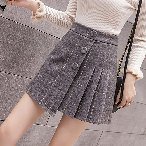 Women's Causal Daily Active Streetwear Skirts Plaid Pleated Print Black Light gray Dark Gray
Women's Causal Daily Active Streetwear Skirts Plaid Pleated Print Black Light gray Dark Gray