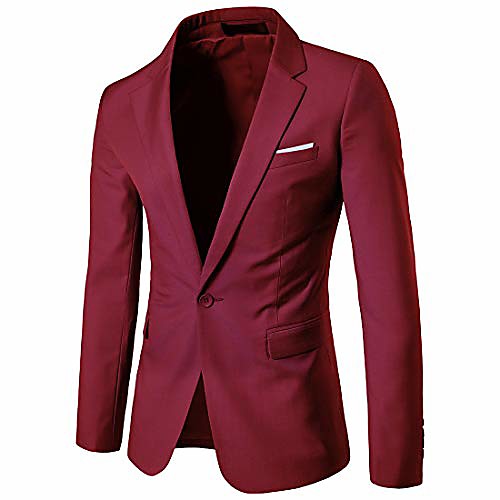 men's slim fit one button blazer dress suits jacket business wedding party casual wine red xs
men's slim fit one button blazer dress suits jacket business wedding party casual wine red xs