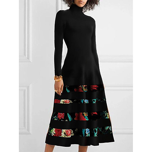 Women's A Line Dress Midi Dress Black Red Long Sleeve Solid Color Geometric Patchwork Print Fall Winter Turtleneck Elegant Casual 2021 S M L XL XXL 3XL
Women's A Line Dress Midi Dress Black Red Long Sleeve Solid Color Geometric Patchwork Print Fall Winter Turtleneck Elegant Casual 2021 S M L XL XXL 3XL