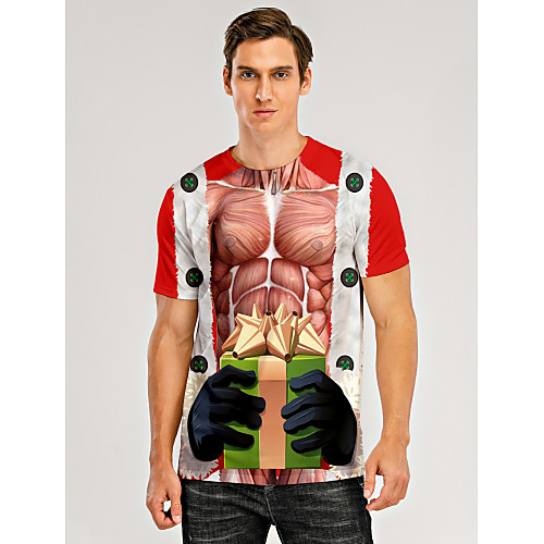 Men's T shirt 3D Print Graphic 3D Print Short Sleeve Christmas Tops Red / White
Men's T shirt 3D Print Graphic 3D Print Short Sleeve Christmas Tops Red / White
