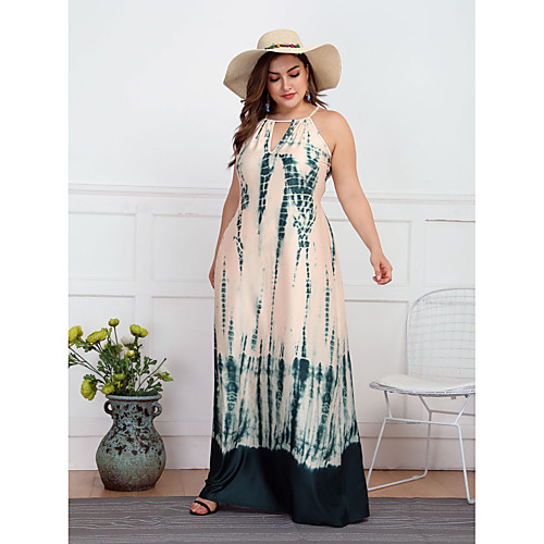 Women's Swing Dress Maxi long Dress Green Sleeveless Print Backless Summer Casual Holiday vacation dresses Loose 2021 L XL XXL 3XL 4XL / Plus Size
Women's Swing Dress Maxi long Dress Green Sleeveless Print Backless Summer Casual Holiday vacation dresses Loose 2021 L XL XXL 3XL 4XL / Plus Size