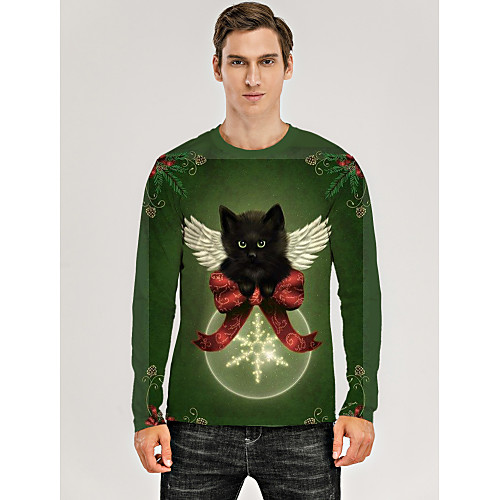 Men's T shirt 3D Print Graphic 3D Animal Print Long Sleeve Christmas Tops Green
Men's T shirt 3D Print Graphic 3D Animal Print Long Sleeve Christmas Tops Green