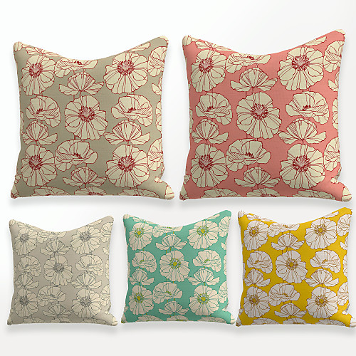 Cushion Cover 5PCS Linen Soft Decorative Square Throw Pillow Cover Cushion Case Pillowcase for Sofa Bedroom 45 x 45 cm (18 x 18 Inch) Superior Quality Mashine Washable Colored Flowers
Cushion Cover 5PCS Linen Soft Decorative Square Throw Pillow Cover Cushion Case Pillowcase for Sofa Bedroom 45 x 45 cm (18 x 18 Inch) Superior Quality Mashine Washable Colored Flowers
