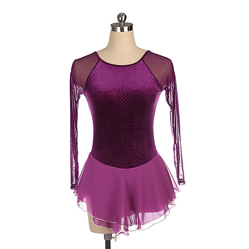 Figure Skating Dress Women's Girls' Ice Skating Dress Purple Spandex High Elasticity Training Competition Skating Wear Crystal / Rhinestone Long Sleeve Ice Skating Figure Skating / Kids
Figure Skating Dress Women's Girls' Ice Skating Dress Purple Spandex High Elasticity Training Competition Skating Wear Crystal / Rhinestone Long Sleeve Ice Skating Figure Skating / Kids