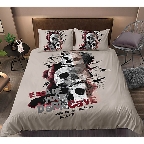 Skull Series 3-Piece Duvet Cover Set Hotel Bedding Sets Comforter Cover with Soft Lightweight Microfiber For Holiday Decoration(Include 1 Duvet Cover and 1or 2 Pillowcases)
Skull Series 3-Piece Duvet Cover Set Hotel Bedding Sets Comforter Cover with Soft Lightweight Microfiber For Holiday Decoration(Include 1 Duvet Cover and 1or 2 Pillowcases)