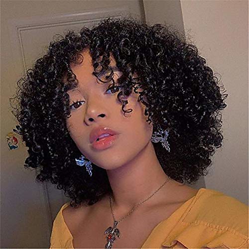short bob curly synthetic wigs brazilian kinky curly wigs with bangs none lace wigs natural looking for black women
short bob curly synthetic wigs brazilian kinky curly wigs with bangs none lace wigs natural looking for black women