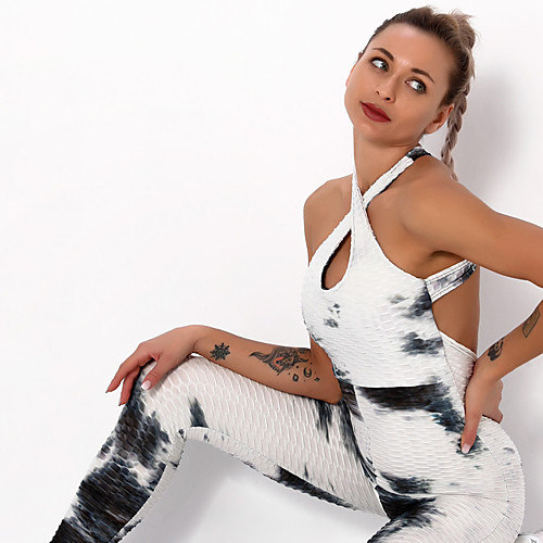 Women's Workout Jumpsuit Romper Tummy Control Butt Lift Breathable Tie Dye Red / black White / Black Bule / Black Spandex Yoga Fitness Gym Workout Winter Sports Activewear High Elasticity
Women's Workout Jumpsuit Romper Tummy Control Butt Lift Breathable Tie Dye Red / black White / Black Bule / Black Spandex Yoga Fitness Gym Workout Winter Sports Activewear High Elasticity