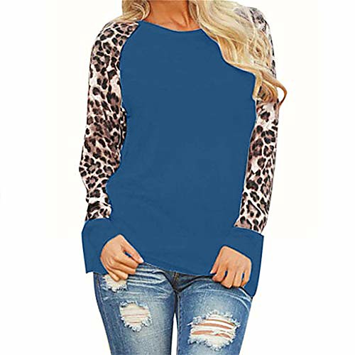 woman leopard color block shirt long sleeve casual tops round neck t-shirt tee blouses blue
woman leopard color block shirt long sleeve casual tops round neck t-shirt tee blouses blue