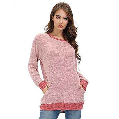 women's casual long sleeve sweatshirt tops soft color block crewneck pullover blouse shirts with pockets, loose fit (pink, medium)
women's casual long sleeve sweatshirt tops soft color block crewneck pullover blouse shirts with pockets, loose fit (pink, medium)