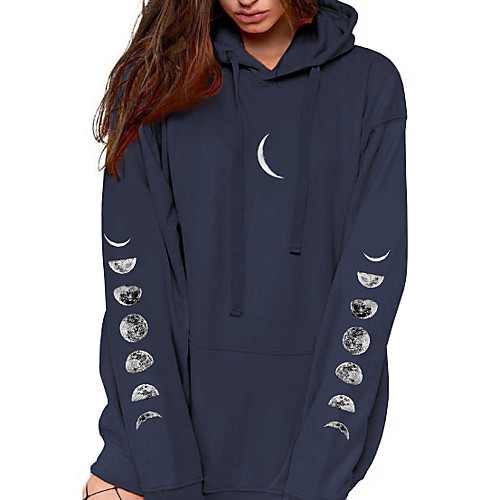 Women's Pullover Hoodie Sweatshirt Graphic Moon Front Pocket Daily Basic Casual Hoodies Sweatshirts Black Navy Blue
Women's Pullover Hoodie Sweatshirt Graphic Moon Front Pocket Daily Basic Casual Hoodies Sweatshirts Black Navy Blue