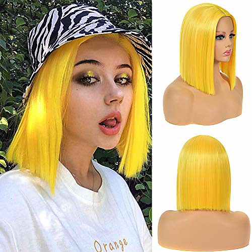 zgcy yellow wig short straight bob wig middle part wig for women synthetic cosplay wig for girl colorful halloween wig for party (yellow)
zgcy yellow wig short straight bob wig middle part wig for women synthetic cosplay wig for girl colorful halloween wig for party (yellow)